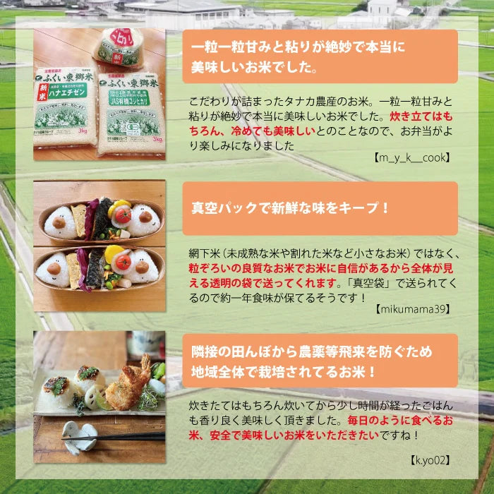 特別栽培米コシヒカリ(農薬・化学肥料1年以上不使用)